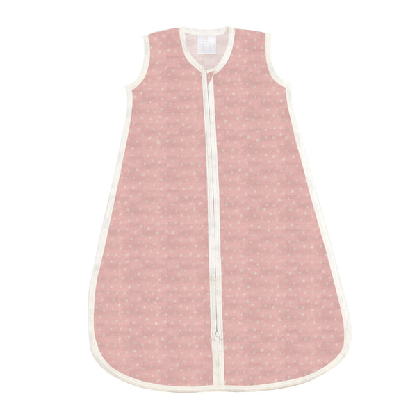 Pink Pearl Polka Dot Bamboo Sleeveless Wearable Sleep Sack