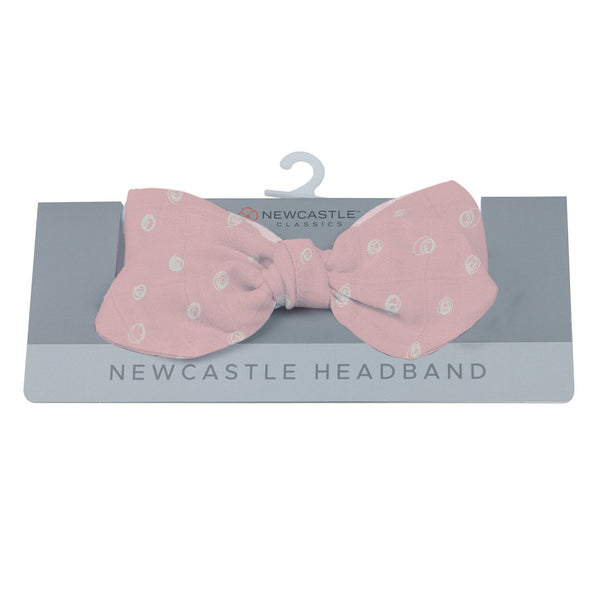 Pink Pearl Polka Dot Bamboo Newcastle Baby Headband